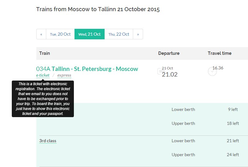 Electronic Registration Available on Moscow-Tallinn Route