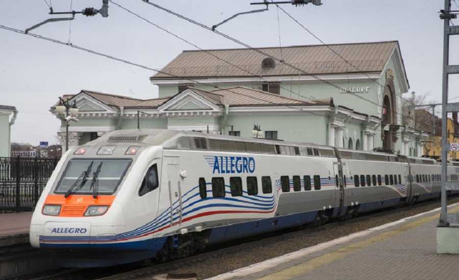 Allegro train from Helsinki to St. Petersburg