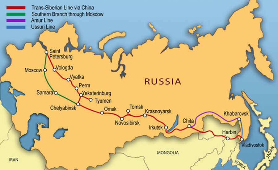 Historical Map Of The Trans Siberian Railway Source Trans Siberian 